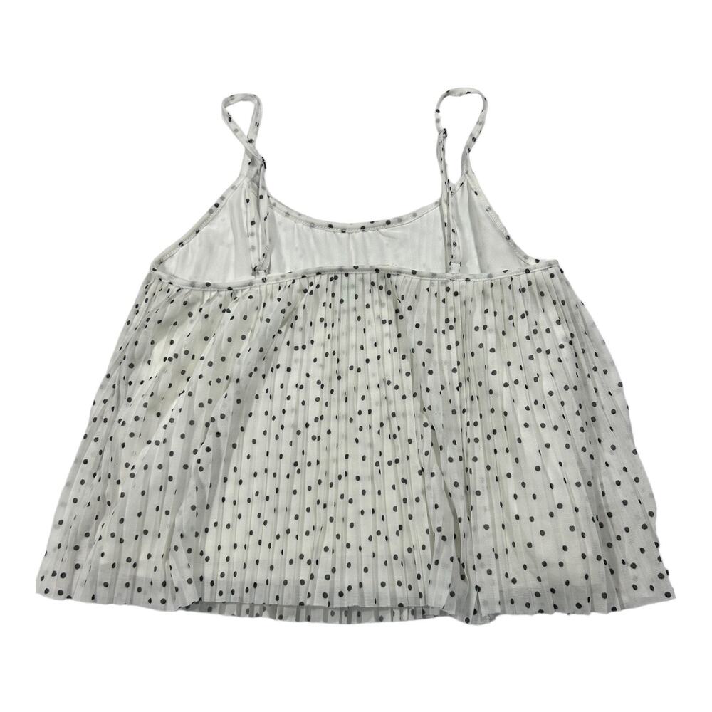 Hollister Sheer Polka Dot Pleated Babydoll Cami Top White Black Sz S - Picture 3 of 7